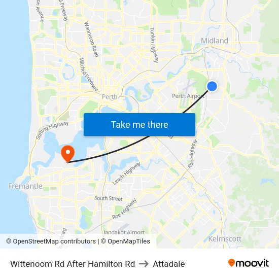 Wittenoom Rd After Hamilton Rd to Attadale map
