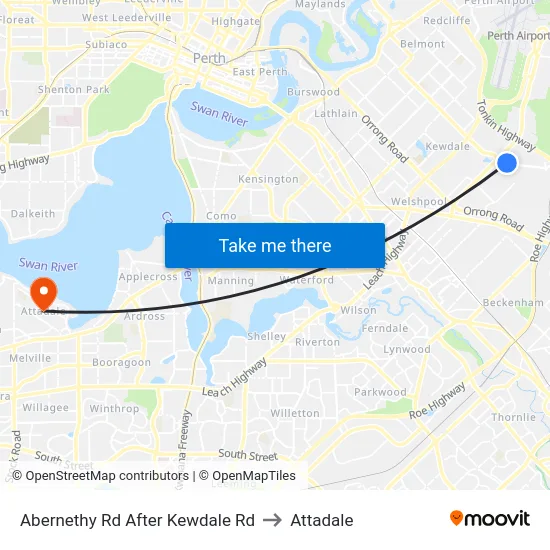 Abernethy Rd After Kewdale Rd to Attadale map