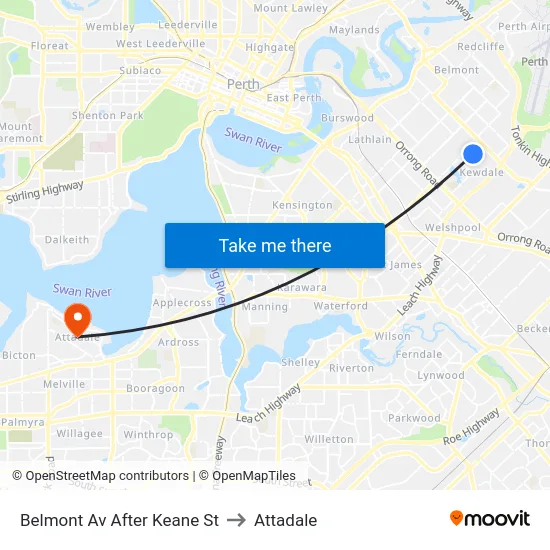 Belmont Av After Keane St to Attadale map