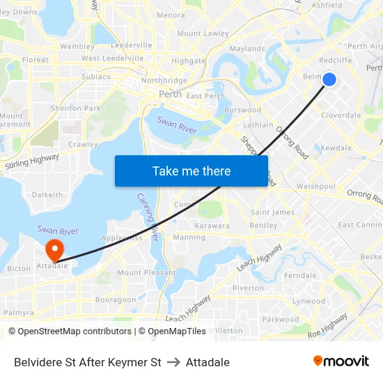 Belvidere St After Keymer St to Attadale map