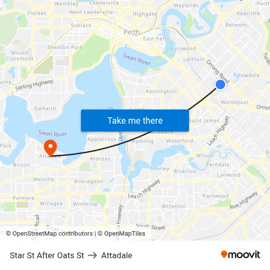 Star St After Oats St to Attadale map