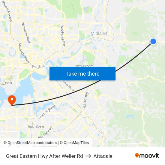 Great Eastern Hwy After Weller Rd to Attadale map