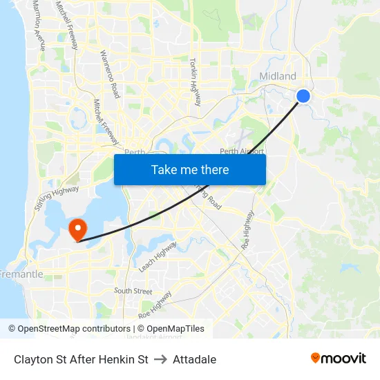 Clayton St After Henkin St to Attadale map