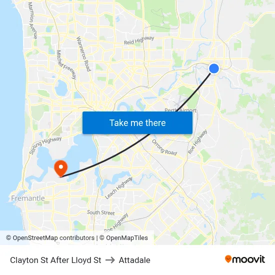 Clayton St After Lloyd St to Attadale map