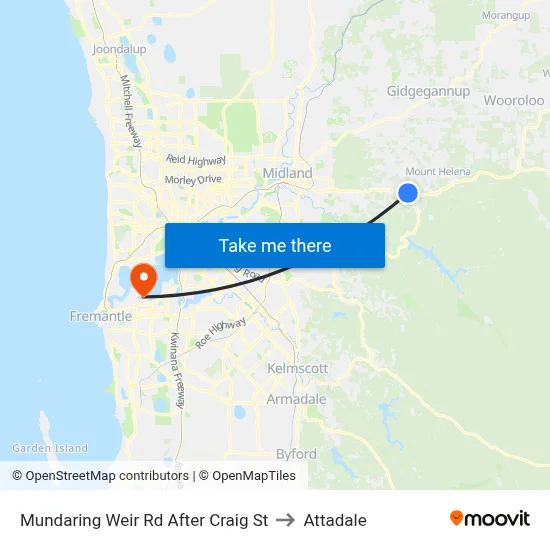 Mundaring Weir Rd After Craig St to Attadale map