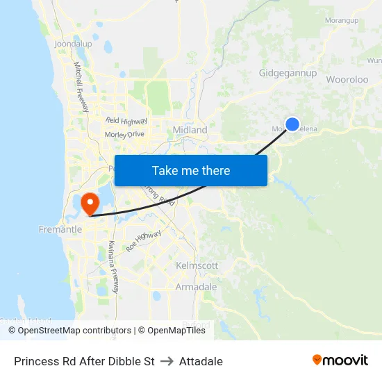 Princess Rd After Dibble St to Attadale map