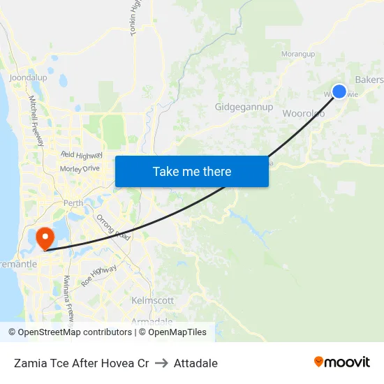 Zamia Tce After Hovea Cr to Attadale map