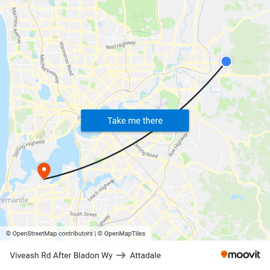 Viveash Rd After Bladon Wy to Attadale map