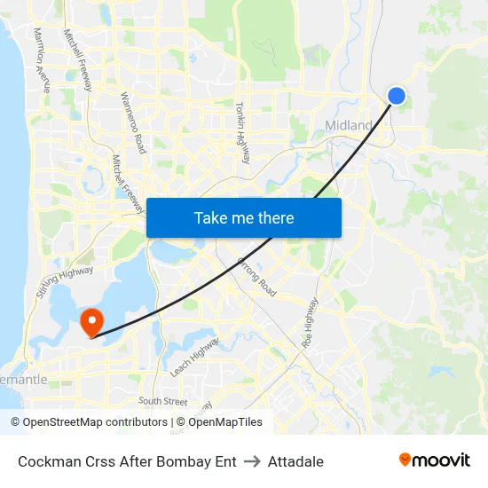 Cockman Crss After Bombay Ent to Attadale map