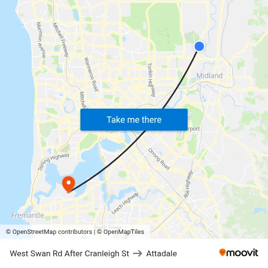West Swan Rd After Cranleigh St to Attadale map