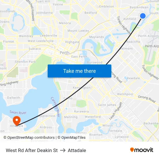 West Rd After Deakin St to Attadale map