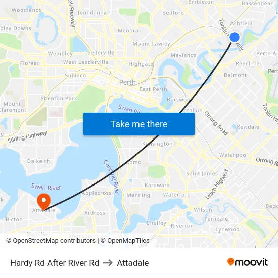 Hardy Rd After River Rd to Attadale map