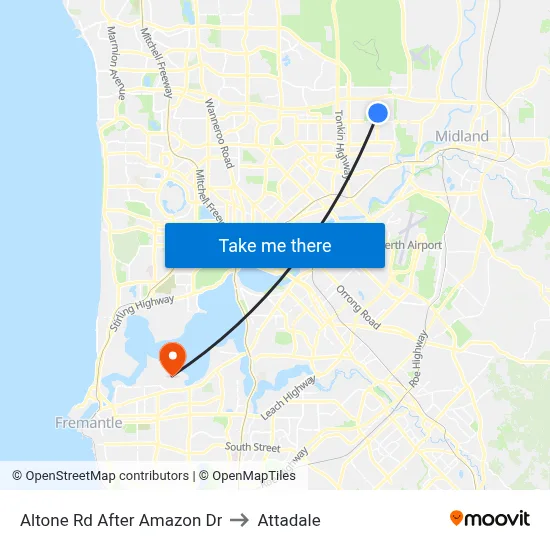 Altone Rd After Amazon Dr to Attadale map