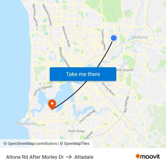 Altone Rd After Morley Dr to Attadale map