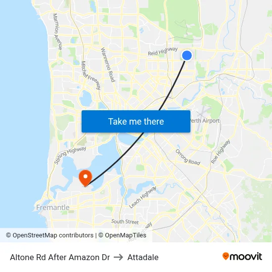 Altone Rd After Amazon Dr to Attadale map