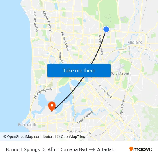 Bennett Springs Dr After Domatia Bvd to Attadale map