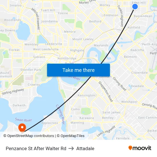 Penzance St After Walter Rd to Attadale map