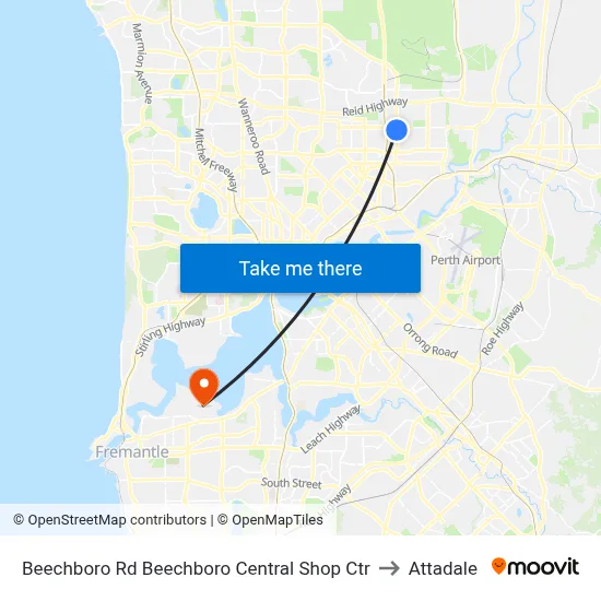 Beechboro Rd Beechboro Central Shop Ctr to Attadale map