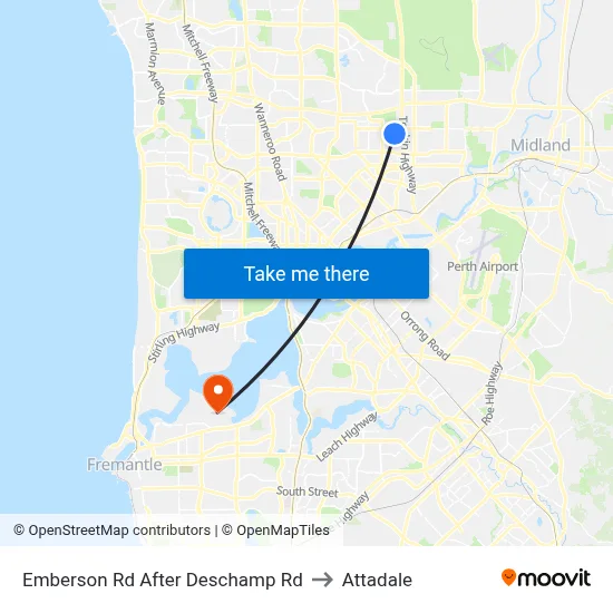 Emberson Rd After Deschamp Rd to Attadale map