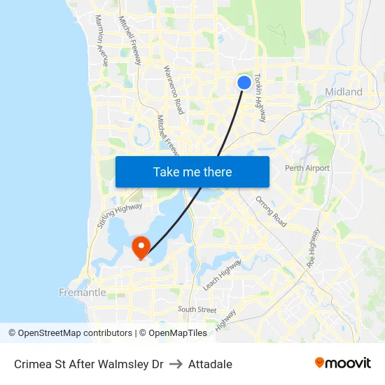 Crimea St After Walmsley Dr to Attadale map