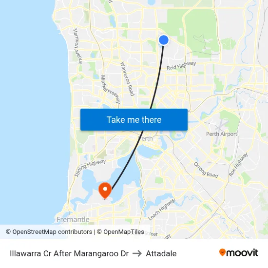 Illawarra Cr After Marangaroo Dr to Attadale map