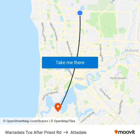 Warradale Tce After Priest Rd to Attadale map