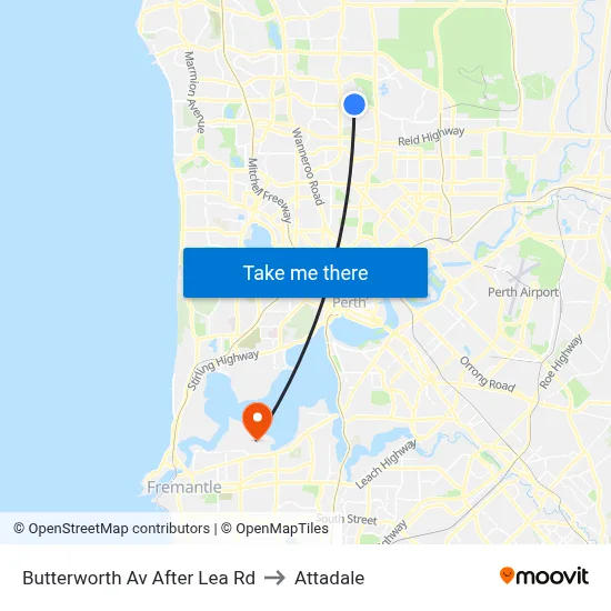 Butterworth Av After Lea Rd to Attadale map