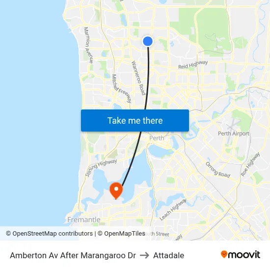 Amberton Av After Marangaroo Dr to Attadale map