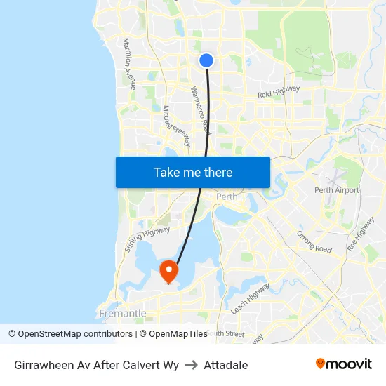 Girrawheen Av After Calvert Wy to Attadale map