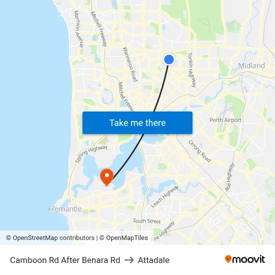 Camboon Rd After Benara Rd to Attadale map