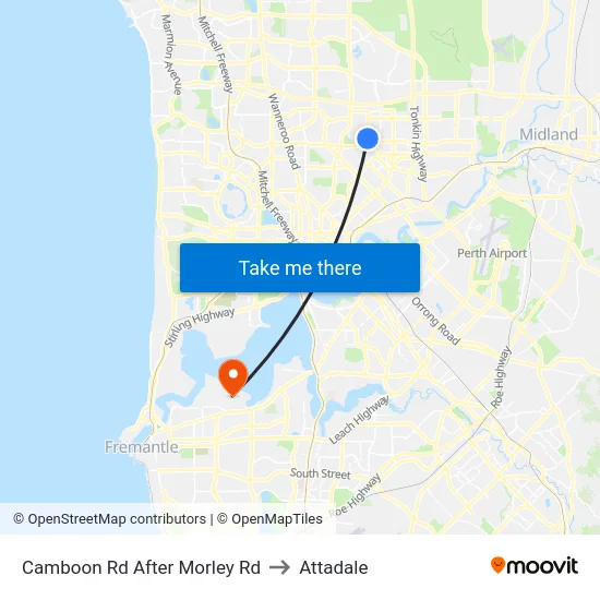 Camboon Rd After Morley Rd to Attadale map
