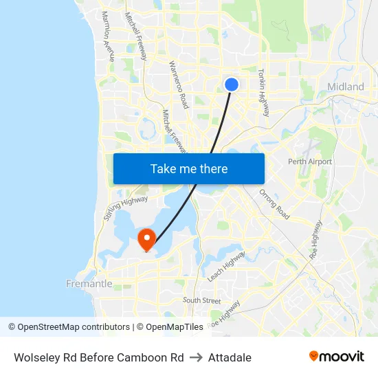 Wolseley Rd Before Camboon Rd to Attadale map