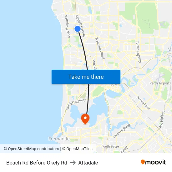 Beach Rd Before Okely Rd to Attadale map