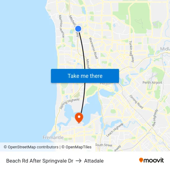 Beach Rd After Springvale Dr to Attadale map