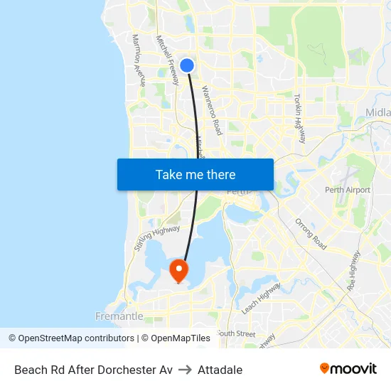 Beach Rd After Dorchester Av to Attadale map