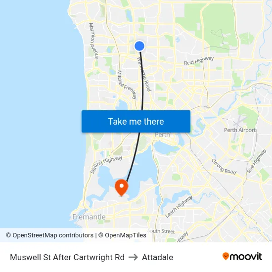 Muswell St After Cartwright Rd to Attadale map