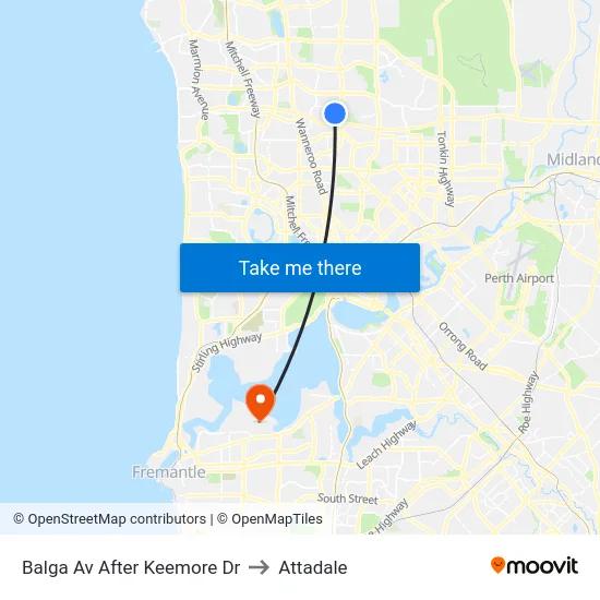 Balga Av After Keemore Dr to Attadale map