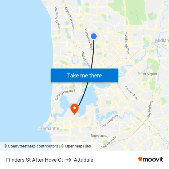 Flinders St After Hove Ct to Attadale map