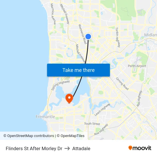 Flinders St After Morley Dr to Attadale map
