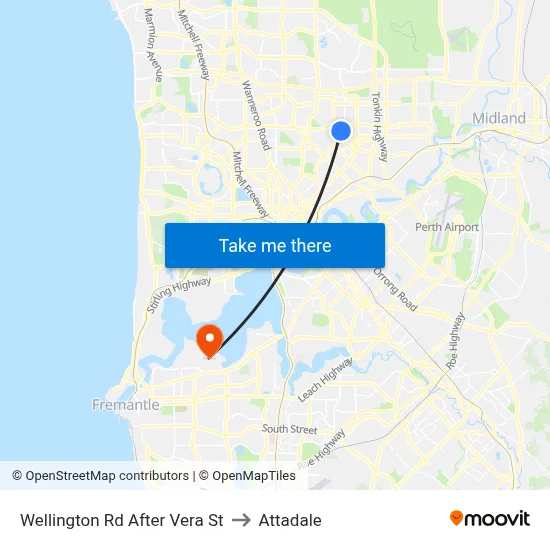 Wellington Rd After Vera St to Attadale map