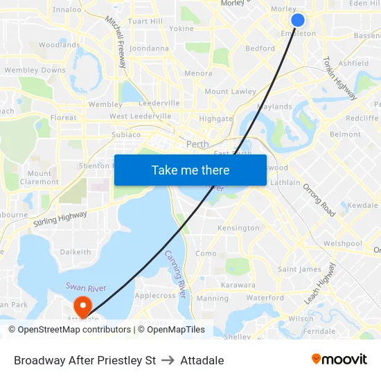 Broadway   After Priestley St to Attadale map