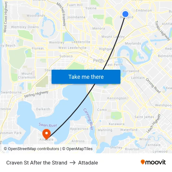 Craven St After the Strand to Attadale map
