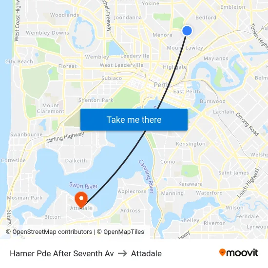 Hamer Pde After Seventh Av to Attadale map