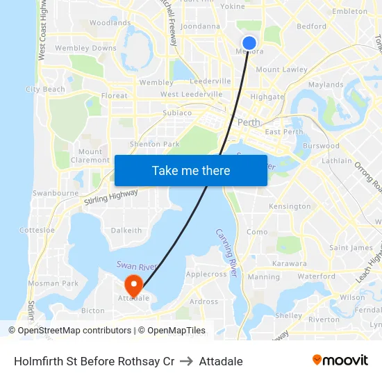 Holmfirth St Before Rothsay Cr to Attadale map