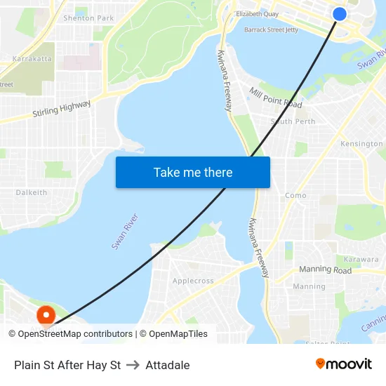 Plain St After Hay St to Attadale map