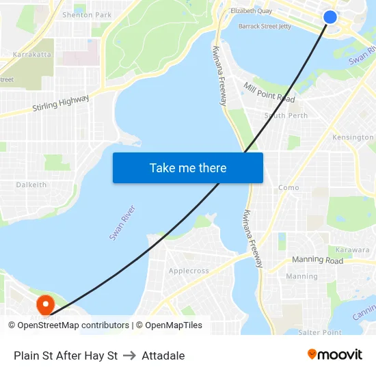 Plain St After Hay St to Attadale map
