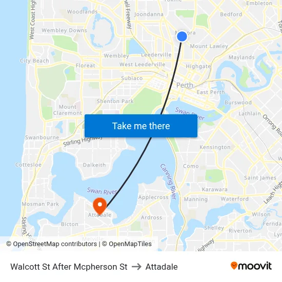 Walcott St After Mcpherson St to Attadale map