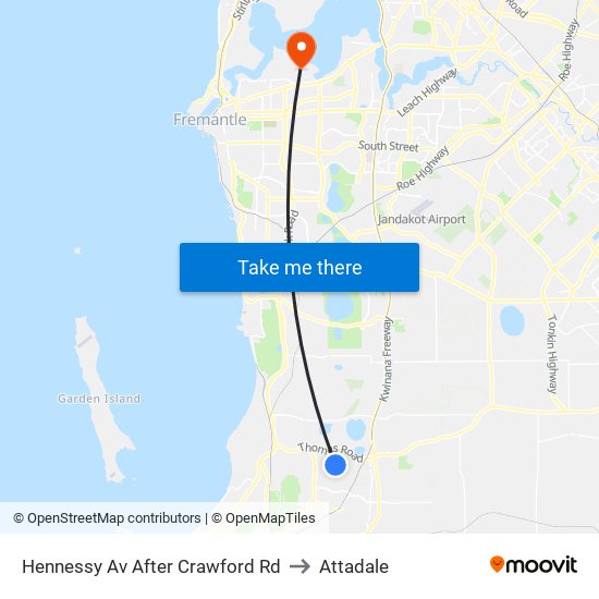 Hennessy Av After Crawford Rd to Attadale map
