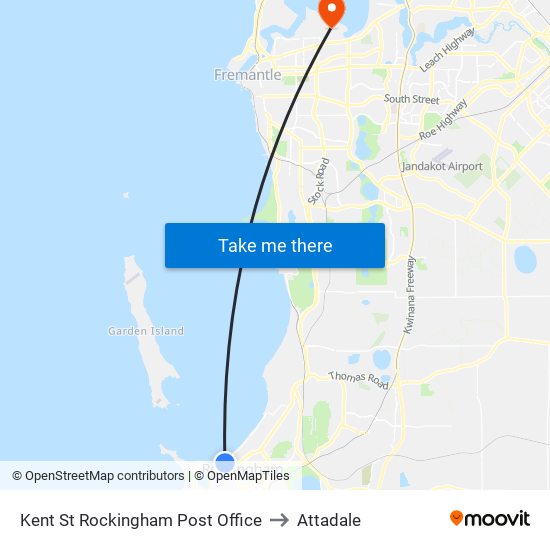 Kent St Rockingham Post Office to Attadale map