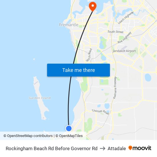 Rockingham Beach Rd Before Governor Rd to Attadale map